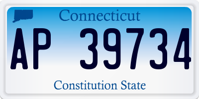 CT license plate AP39734