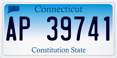 CT license plate AP39741