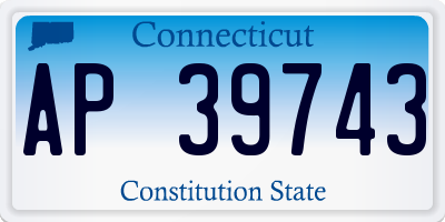 CT license plate AP39743