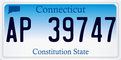 CT license plate AP39747