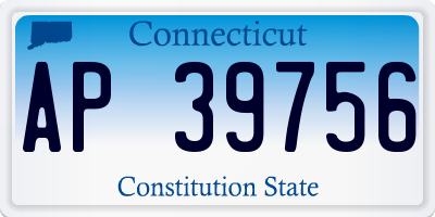 CT license plate AP39756