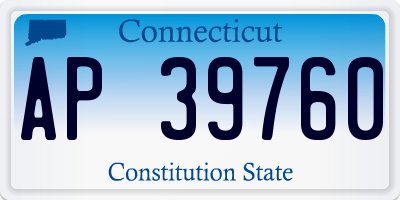CT license plate AP39760