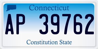 CT license plate AP39762
