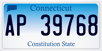 CT license plate AP39768