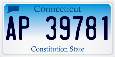 CT license plate AP39781
