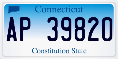 CT license plate AP39820