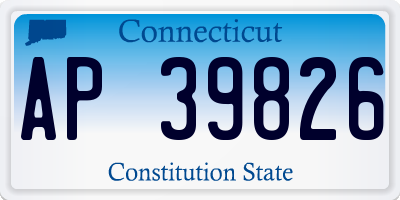 CT license plate AP39826