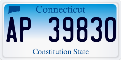 CT license plate AP39830