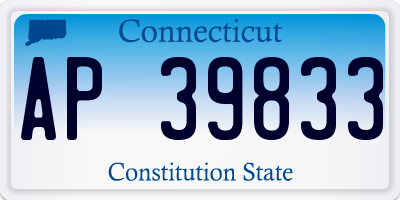 CT license plate AP39833