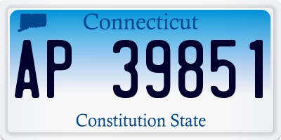 CT license plate AP39851
