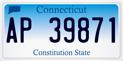 CT license plate AP39871