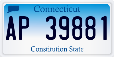CT license plate AP39881