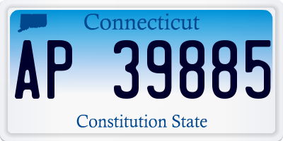 CT license plate AP39885