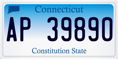 CT license plate AP39890
