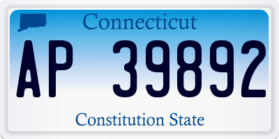 CT license plate AP39892
