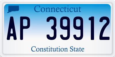 CT license plate AP39912