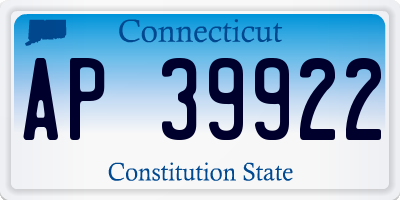 CT license plate AP39922