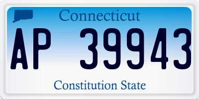 CT license plate AP39943