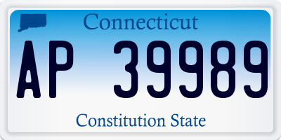 CT license plate AP39989