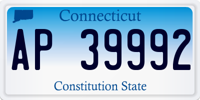 CT license plate AP39992