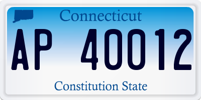 CT license plate AP40012
