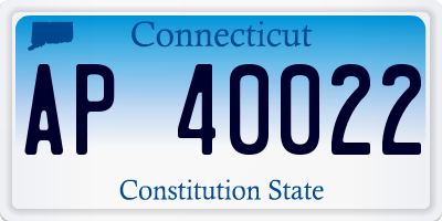 CT license plate AP40022