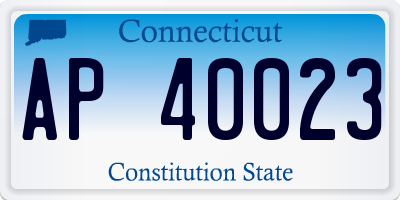 CT license plate AP40023