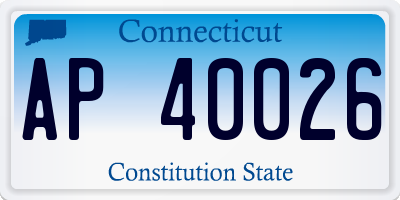 CT license plate AP40026