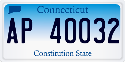 CT license plate AP40032
