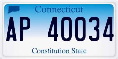 CT license plate AP40034