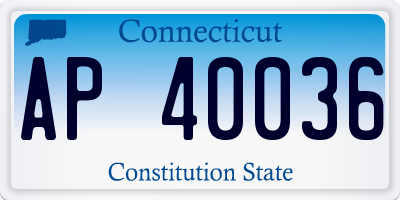 CT license plate AP40036