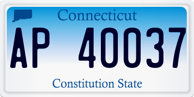 CT license plate AP40037