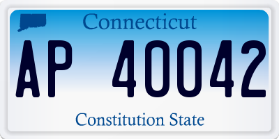 CT license plate AP40042