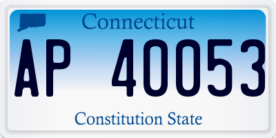 CT license plate AP40053