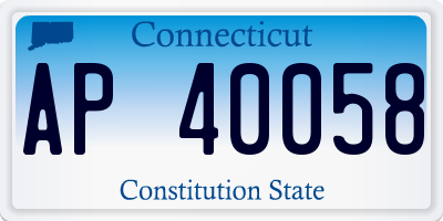 CT license plate AP40058