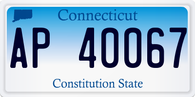 CT license plate AP40067