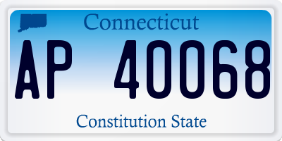 CT license plate AP40068