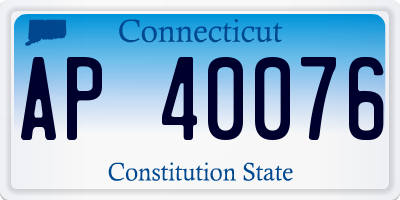 CT license plate AP40076