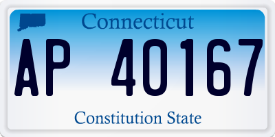 CT license plate AP40167