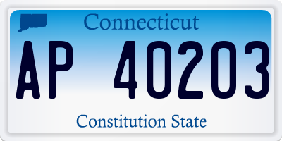 CT license plate AP40203