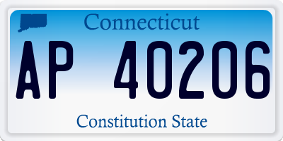CT license plate AP40206