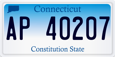 CT license plate AP40207