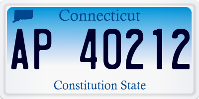 CT license plate AP40212