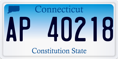 CT license plate AP40218