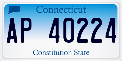 CT license plate AP40224