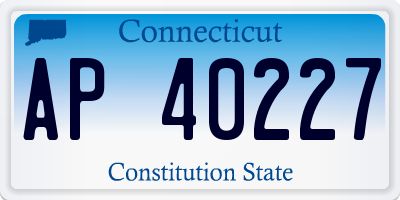 CT license plate AP40227