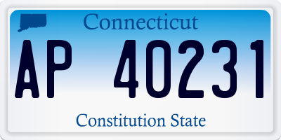 CT license plate AP40231