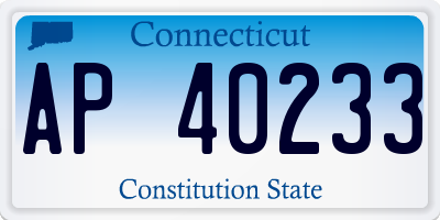 CT license plate AP40233