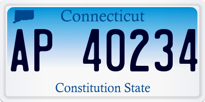 CT license plate AP40234