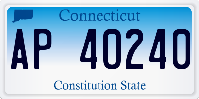 CT license plate AP40240
